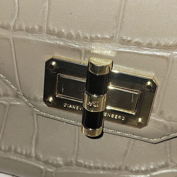 Diane von Furstenberg Secret Agent Tote Grey Croc Embossed Bag - Picture 2 of 13